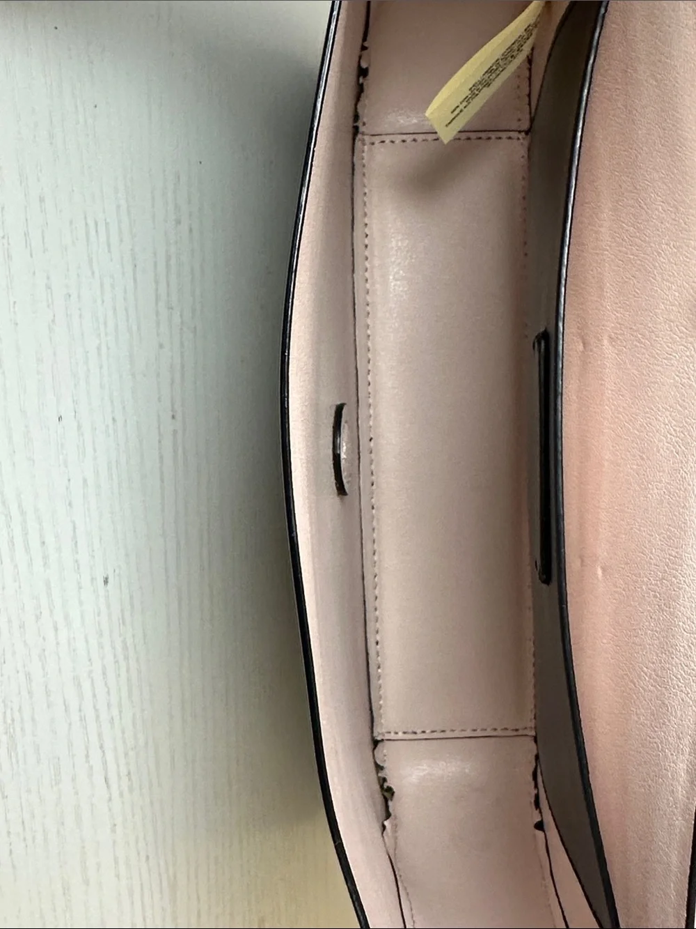 kate spade Black Scallop-Edge Leather Crossbody with Pink Interior